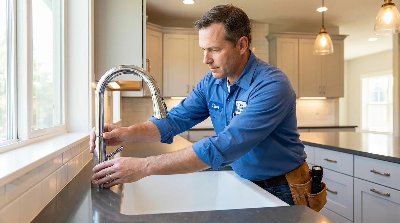 Kitchen faucet installation by Johns Plumbing LLC in Mountain Iron